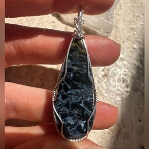 Sterling Silver Pietersite Stone Necklace Pendant